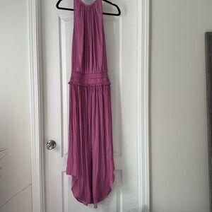 Ramy Brook Audrey Pleated Halter High-Low Dress in Orchid Pink – Size Small